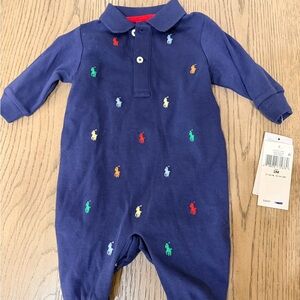 Polo by Ralph Lauren Navy One Piece with Colorful Embroidery